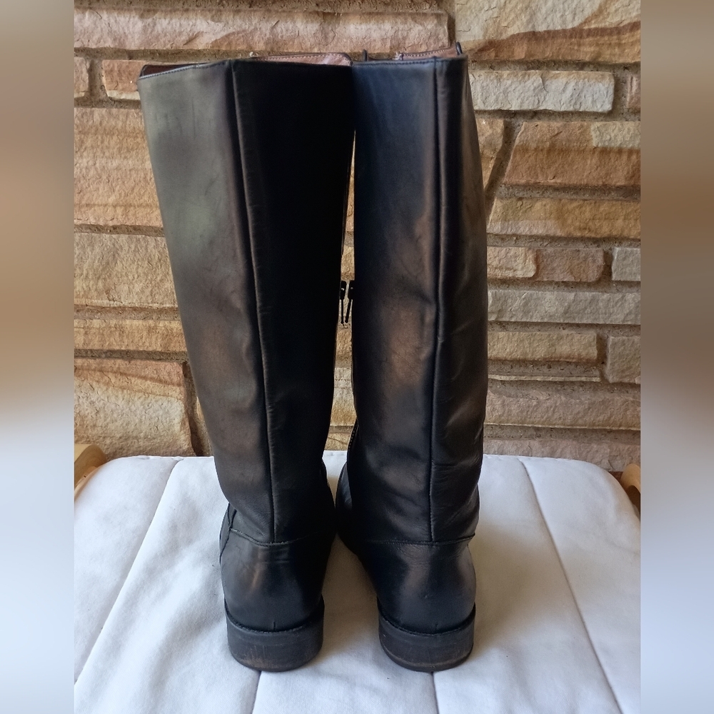 JCrew Black Knee-High Leather Riding Boots_9.5 - Picture 3 of 10